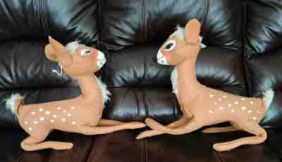 Vintage  Annalee White Spotted Deer For Fawns Laying Down.                      