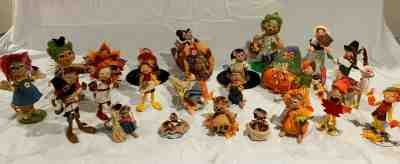 ESTATE LIQUIDATION: 24 DIFFERENT FALL / THANKSGIVING THEME ANNALEE FIGURES