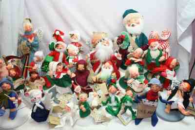 Huge Lot 30 Annalee Dolls Christmas Holiday 1990's Original Tags Free Shipping