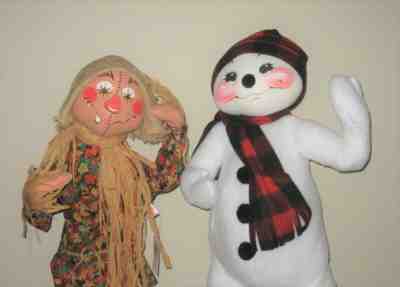 ANNALEE 30" Scarecrow & 30" Snowman Special Listing ~ NWT ~ USA '01