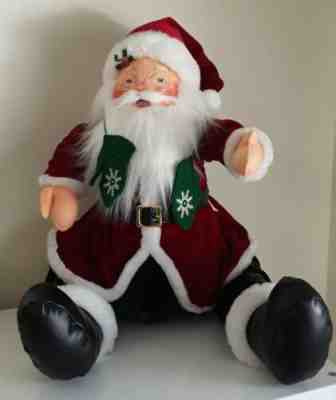 Large 2004 Sitting Annalee Santa Christmas Collectible Doorstop Decoration 25”