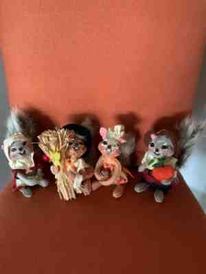 Lot Of 4 Annalee Dolls Fall Autumn NWOT