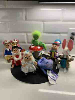 2006 Annalee 6” Macy’s Alice in Wonderland Storybook Collection, 7 Pc Set, HTF