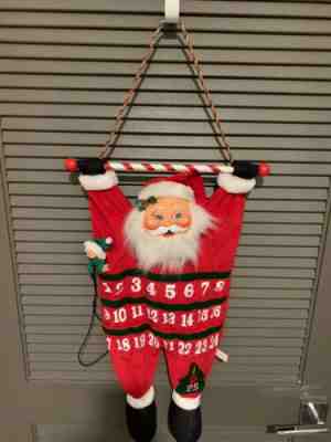 2003 Annalee 35” Santa Countdown Calendar with Green Elf