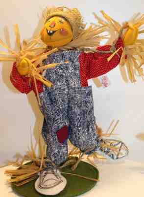 Annalee Scarecrow 1993 12" Happy Dancing Doll Fall Halloween Made In USA 