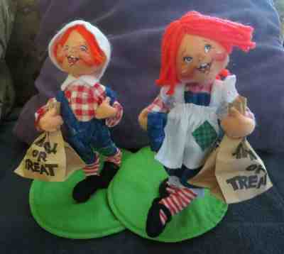 Vintage 1997 Annalee Halloween Tatters Raggedy Ann  & Tags Raggedy Andy
