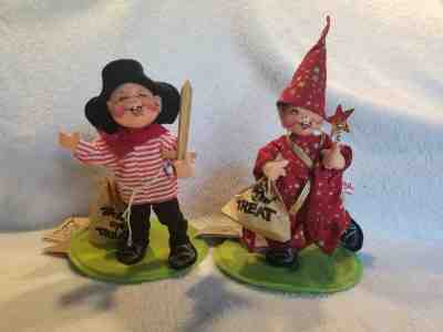 Annalee Dolls, Lot of 2, 7" Trick or Treat Dolls, Swashbuckler Boy & Wiz Kid