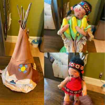 Annalee Thanksgiving Teepee 2-Indian Boys Original Tags
