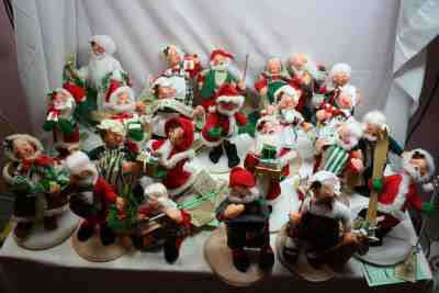 Huge Lot 23 Annalee Dolls Christmas Mr & Mrs Claus1990's Original Tags Free Ship