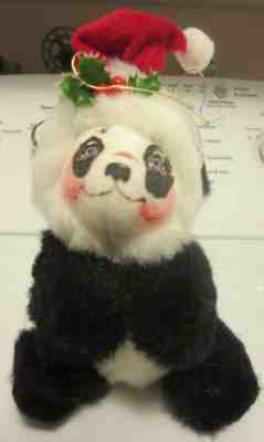 Vintage 2003 Annalee 4" Christmas Panda Bear Ornament