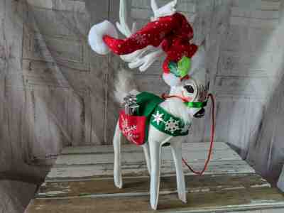 Annalee white deer reindeer presents