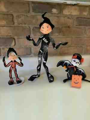 Lot of 3 ANNALEE HALLOWEEN DOLLS, ELVES, MOUSE