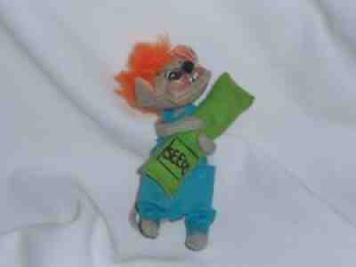 Vintage 1966 Annalee Doll Farmer Mouse with Seeds 7 inch