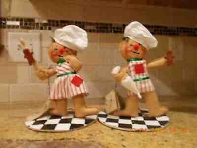 Annalee 1998 - 10" Cookie Cook Boy & Cookie Cook Girl - Gingerbread Bakers