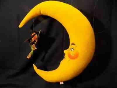 ANNALEE HALLOWEEN MOON WITH WITCH MOBILE - 1995 - EXCELLENT