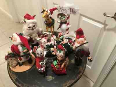 Annalee Lot (9) Christmas 1995 2009 Santa  Elf, Mice, Bear, GirrafeÂ 