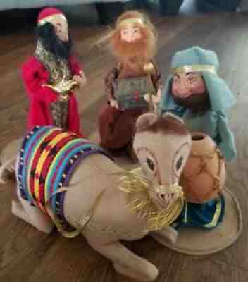 Annalee 1999 Adorable 10" Christmas Nativity Three Wise Men And Camel Pre Owned
