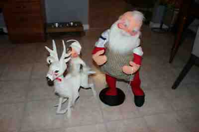 NOS ANNALEE DOLLS - Large ANNALEE Christmas Santa Doll w/ Deer and Elf
