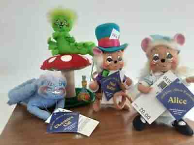 Lot 2006 Macyâ??s Alice Wonderland Storybook Mice Cheshire Cat, Hatter, Catapillar