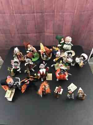 LOT 17 MIXED ANNALEE DOLLS 1990s HALLOWEEN THANKSGIVING