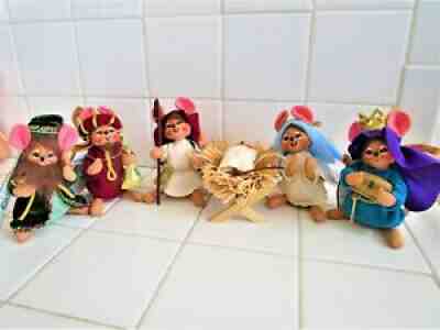 ANNALEE CHRISTMAS NATIVITY SET MARY,BABY JESUS,JOSEPH,3 WISEMEN MICE 2003