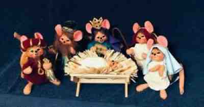 2003 Annalee 4" Mouse Mice Nativity Manger Scene- Mary Joseph Jesus 3 Wise Men