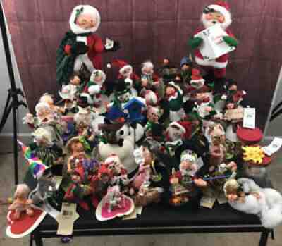 Huge LOT 42 MIXED VINTAGE ANNALEE DOLLS 1990s Mostly Christmas Themed