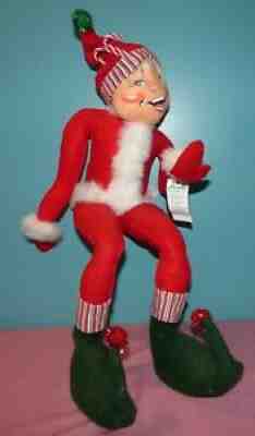 Annalee 30" Red Candystripe Elf Shelf Sitter - Christmas Decor