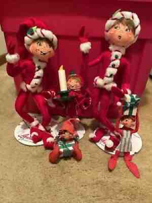 ANNALEE DOLL CHRISTMAS ELF LOT 5 Piece