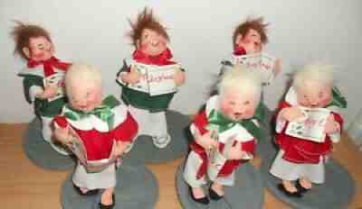Annalee Mobilitee 7" Choir of 6 = 3 Brown Haired Boys and 3 Blond Girls 1993