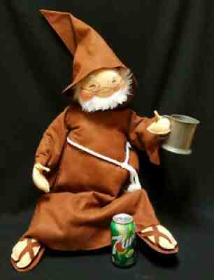 21" ANNALEE Doll Large MONK WITH BEER STEIN Mug Glass Cup Friar Hood