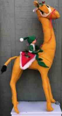 Annalee Mobilitee Dolls 1981 24" Giraffe Elf Christmas Tagged No Reserve Big!