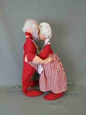 Vintage AnnaLee Large Mr & Mrs Santa Claus 30" Tall with Stands Mobilitee Dolls