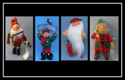 Annalee Elf Musician Set of 4 Fiddle Player, Bell Ringer Saxophone HTF