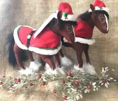 NEW~Set of 2~ANNALEE 10â? Snowflake Christmas Clydesdale Horse Dolls~Poseable