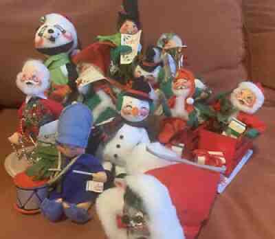 Annalee Mobilitee Doll Mouse Santa Carolers Panda Drummer Boy Christmas Lot 11