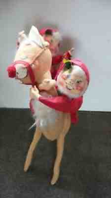 28" ANNALEE 1971 REINDEER & 2 ELVES RIDING VERY CUTE L@@K