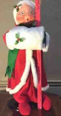 AnnaLee Mobilitee Doll Vintage Christmas Mrs. Claus W/ Muff Large 30 Inch