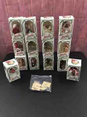 Huge Lot 15 Annalee Doll Xmas Ornaments Mobilitee 1990s - 2000s Original Boxes