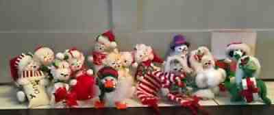 Vintage Annalee 1990 - 2011 Christmas Dolls 4" - 6" Lot of 13
