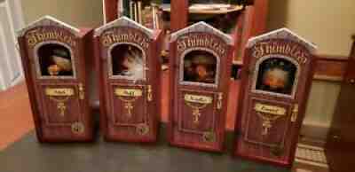 SET OF ANNALEE THIMBLES DOLLS - BUFF, PITCH, LAUREL, AND NEEDLES SET OF FOUR