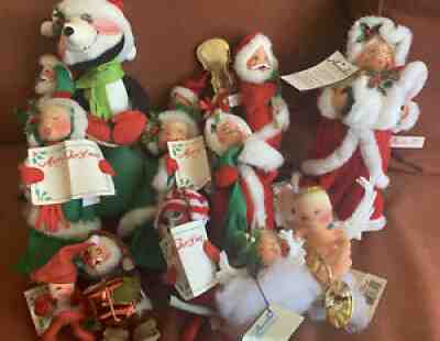 Annalee Mobilitee Mouse Santa Carolers Panda Elf Angel ++ Christmas Lot 13 Mint