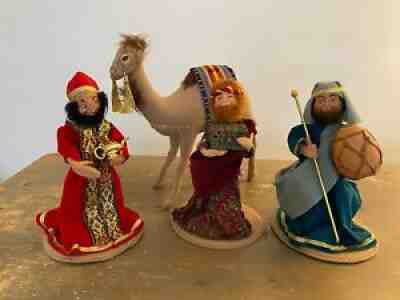 Annalee 10" Christmas Nativity Three Wise Men and Camel Set 1997 and 1999