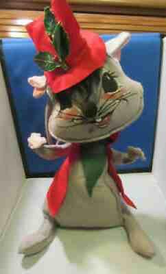 Rare ANNALEE 1967 MR HOLLY MOUSE 18" Christmas