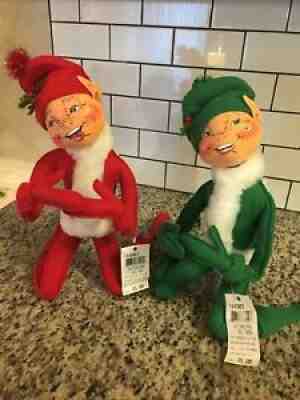 Annalee Christmas 22â? Elfs in great condition Lot Of 2