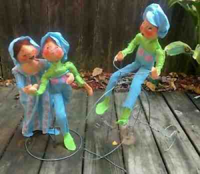 Set of 3 Vintage Annalee 18" - 21" Mobility Dolls 1800's Styles Bike Kite