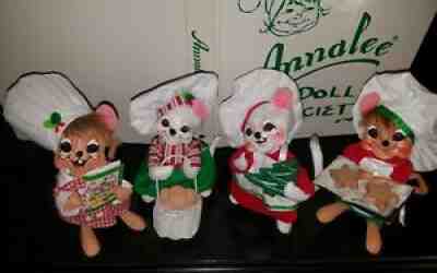 Annalee lot Christmas Mouse Chef's basket cookies tree tray gingerbread