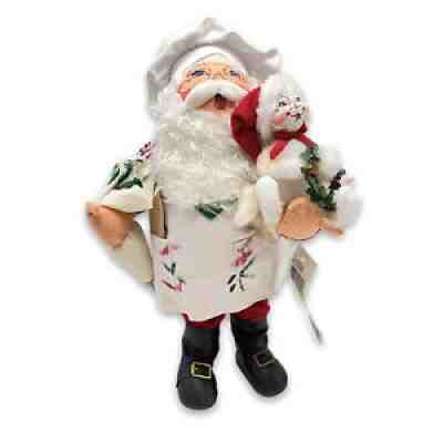 2004 Annalee 13" Chef Santa with Cat NO Gingerbread House Rare Kitten Mistake