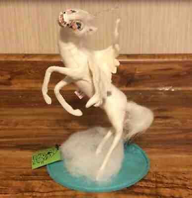Vtg 1986 Annalee Mobilitee Doll White Unicorn On a Cloud 10" ~ # 9616