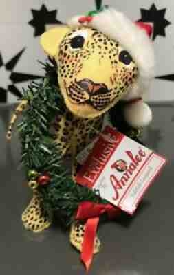 Annalee RARE 2012 10" "Yuletide Leopard" Wearing Christmas Wreath NEW NWT